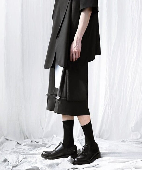 Layered Zip Block Shorts