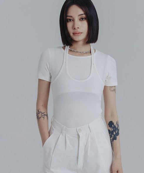 Strap Neck Fitted Top