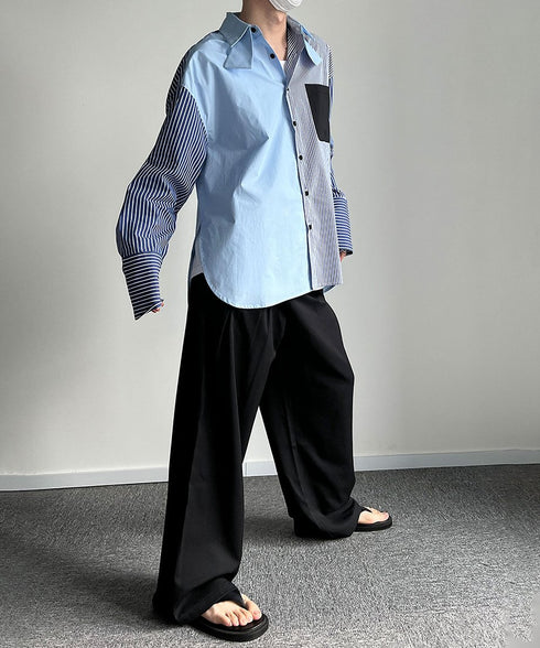 Stripe Blocking Shirt