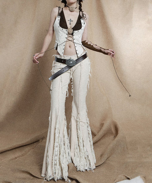 Untrimmed Bootcut Pants