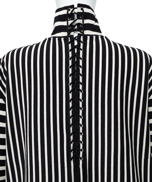 Striped Turtle-neck Top