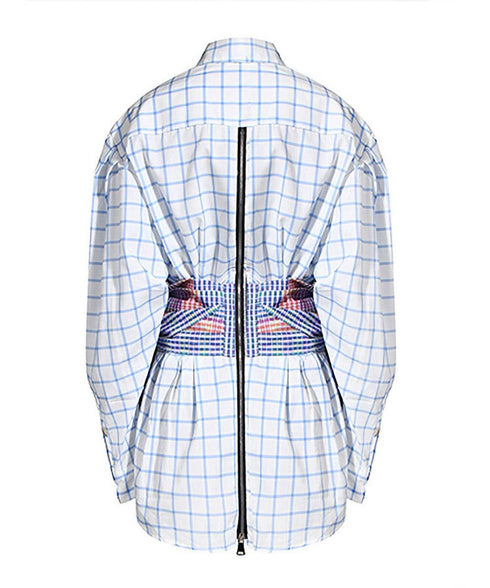 Plaid Obi Belted Check Shirt