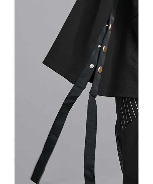 Snap Collar Drawstring Top