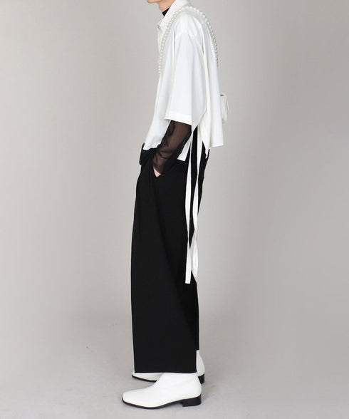 String Belt Wide Pants