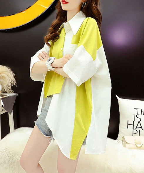 Bicolor Asymmetrical Blouse