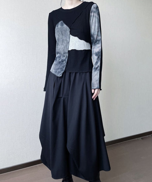 Boat-neck Blocking Top