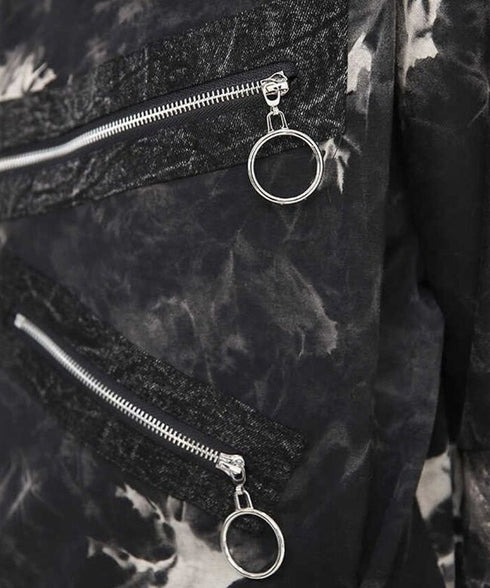 Zip Accent Marble Dye Top