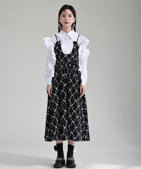 Floral Jacquard Camisole Dress