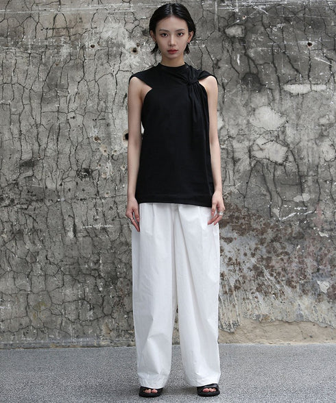 Gathered Round Neck Top