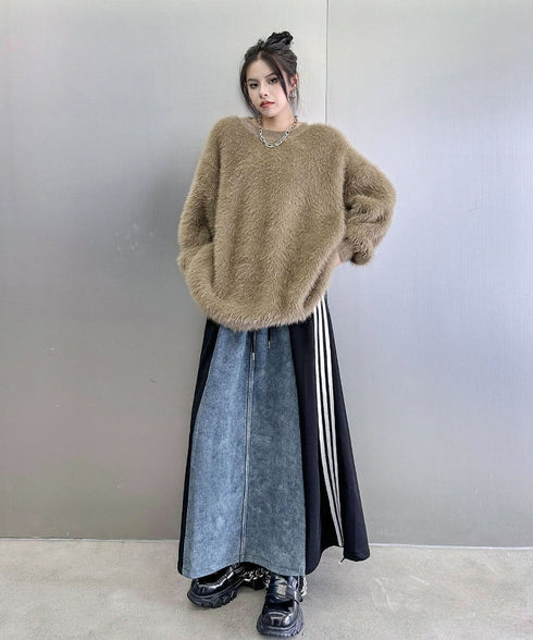 Side Line Denim Skirt