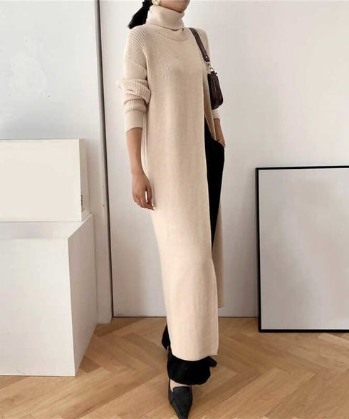 Long Knit Drape Sweater