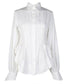 white pleated loose blouse