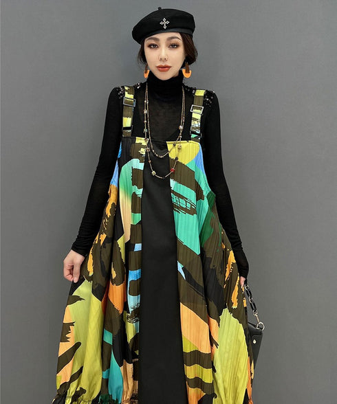 Blur Strap Belt Dress