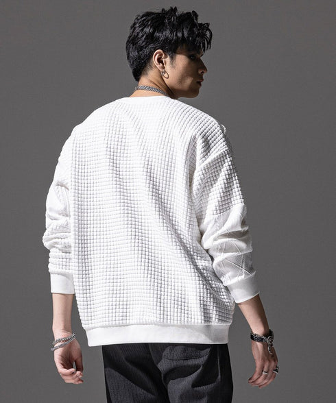 Textured Panel Mix Knit