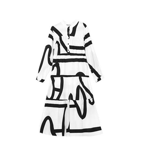 Graphic Pattern Maxi Dress