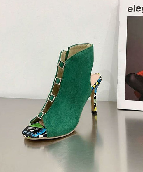 Square Stone High Heels