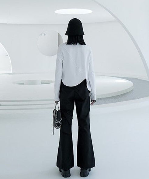 Layered Flare Cargo Pants