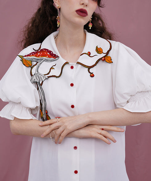 Mushroom Berry Blouse