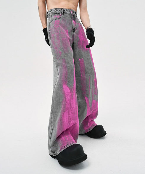 Paint Graphic Wide Denim