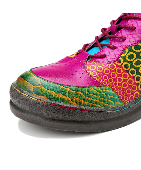 Pop Color Patchwork Derby Shoes