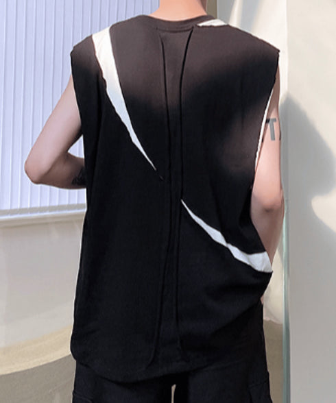 Bicolor Slit Sleeveless Top