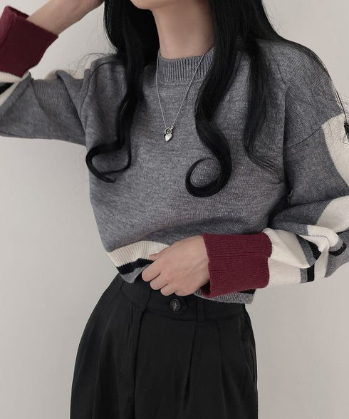 Colorblock Knit Pullover