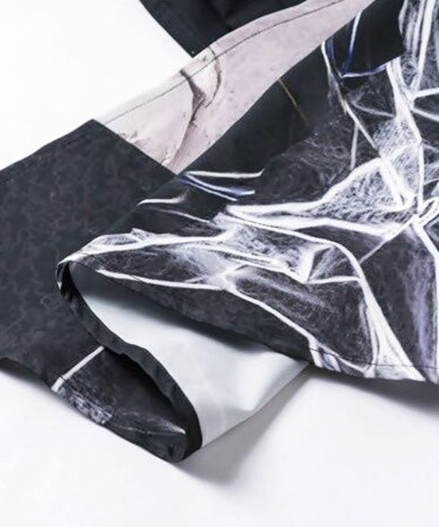 Asymmetric Graphic Scarf Jumpsuit