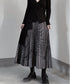 Line Drawing Knit Pleat Skirt