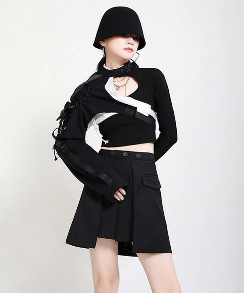 Cut-out One-shoulder Top