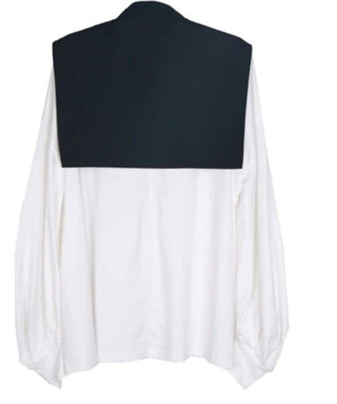 False Collar & Peasant Sleeve Top Co-ord