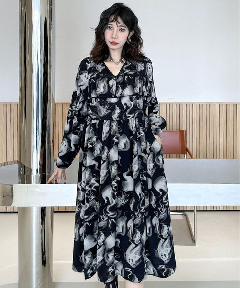 Smoke Marble Flare Dress