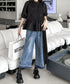 Side Pleat Denim Pants