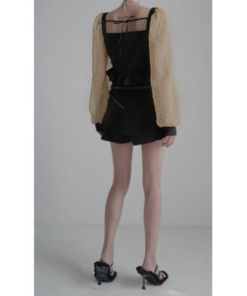 Square-neck Patchwork Top