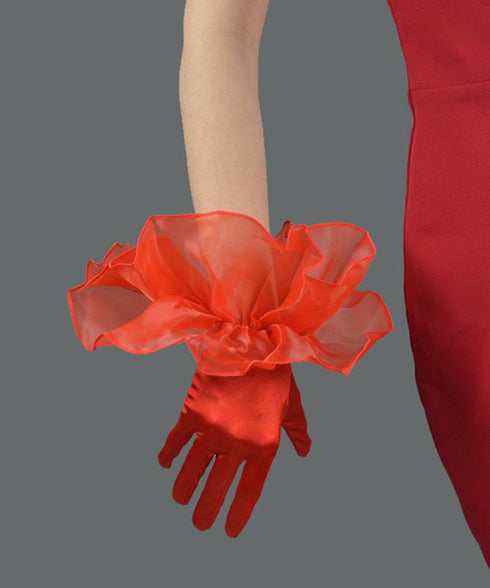 Organza Frill Satin Gloves