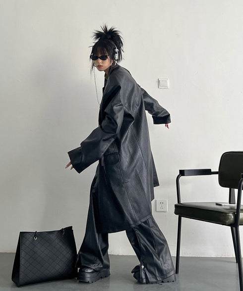 Oversized Faux Leather Jacket