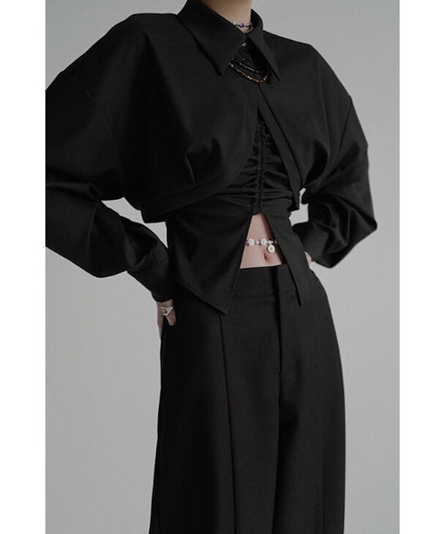 Round Tail Cropped Blouse