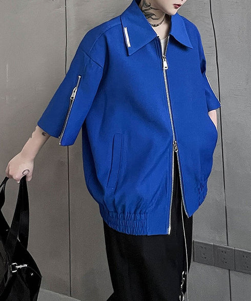 Double Zip Short Sleeve Blouson