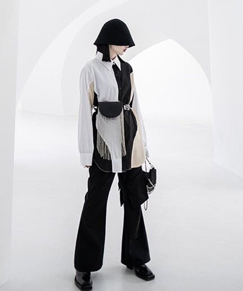 Layered Flare Cargo Pants