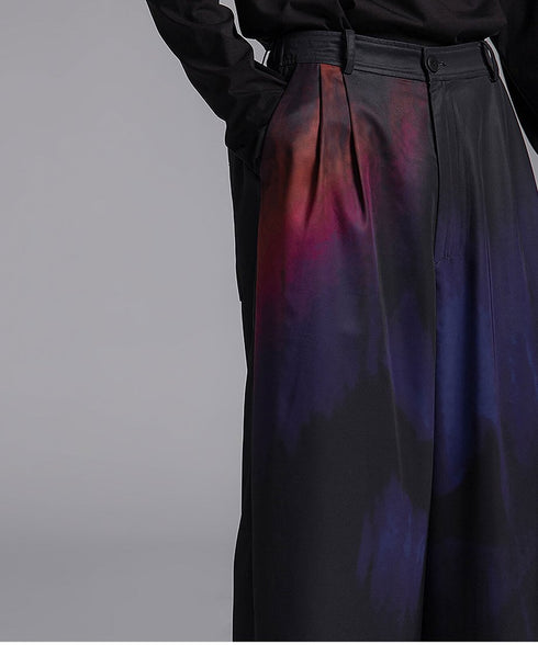 Gradient Print Wide Pants