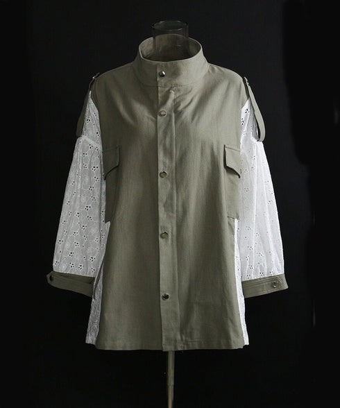 Lace Switching Short Coat