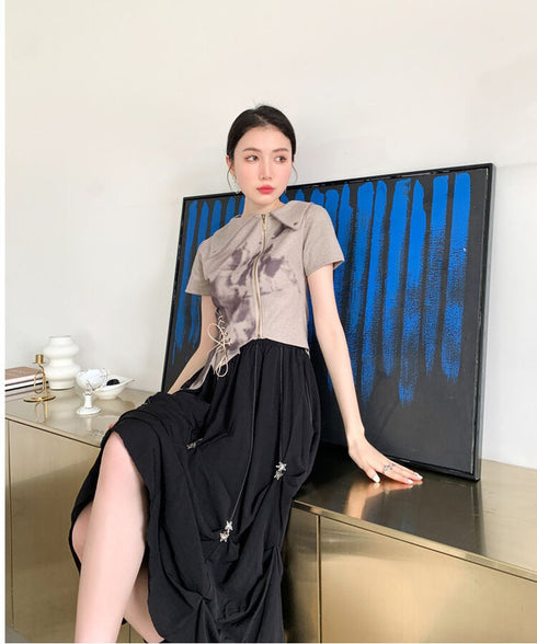 Star Charm Drawstring Balloon Skirt