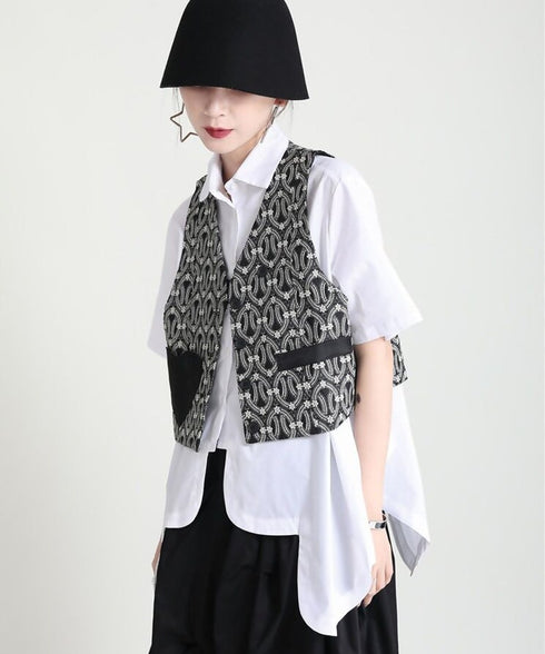 Heart Pocket Jacqard Vest