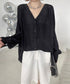V-Neck Relaxed Satin Blouse
