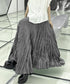 Wrinkle Flare Long Skirt