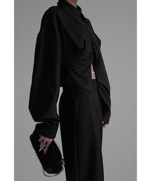 Round Tail Cropped Blouse