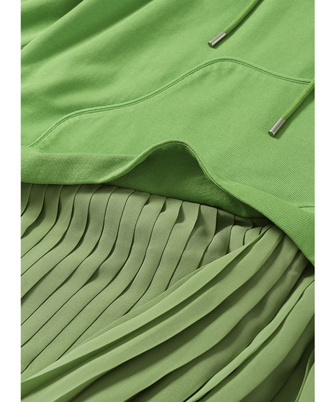 Pleated Hoodie Dress