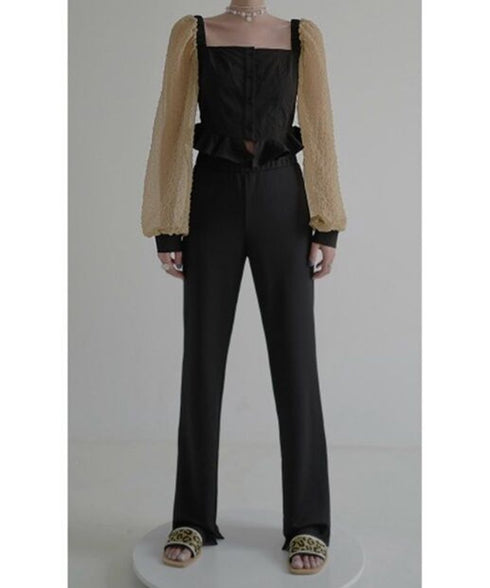 Square-neck Patchwork Top