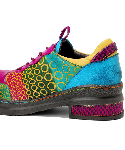 Pop Color Patchwork Derby Shoes