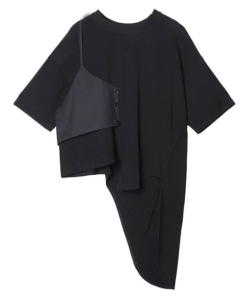 Half Sleeve Asymmetric Top