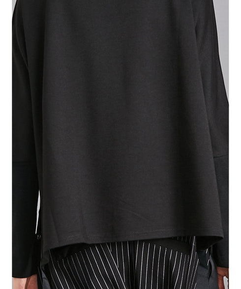 Snap Collar Drawstring Top